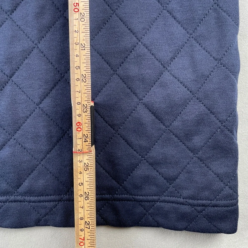 Banana Republic Sweater Mens M Navy Blue Quilted Quarter Zip Pullover Golf Layer
